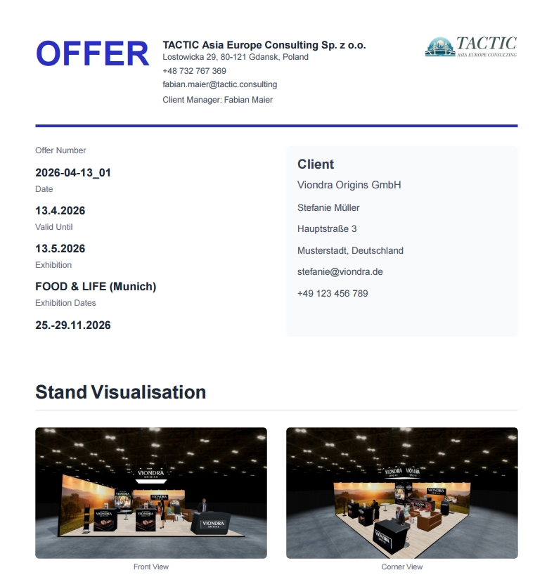 StandFlow offer sheet